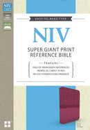 NIV, Super Giant Print Reference Bible, Leathersoft, Pink, Red Letter, Comfort Print