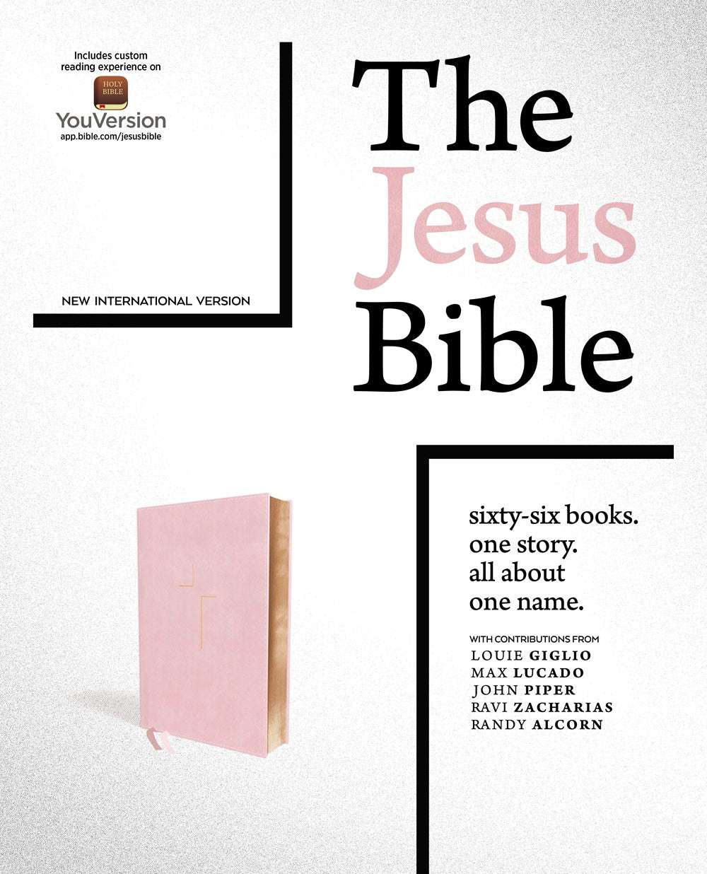 The Jesus Bible, NIV Edition, Leathersoft over Board, Pink, Comfort Print