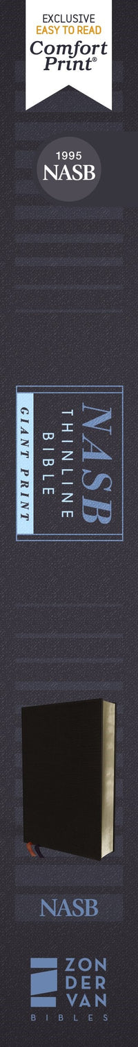 NASB, Thinline Bible, Giant Print, Bonded Leather, Black, Red Letter, 1995 Text, Comfort Print