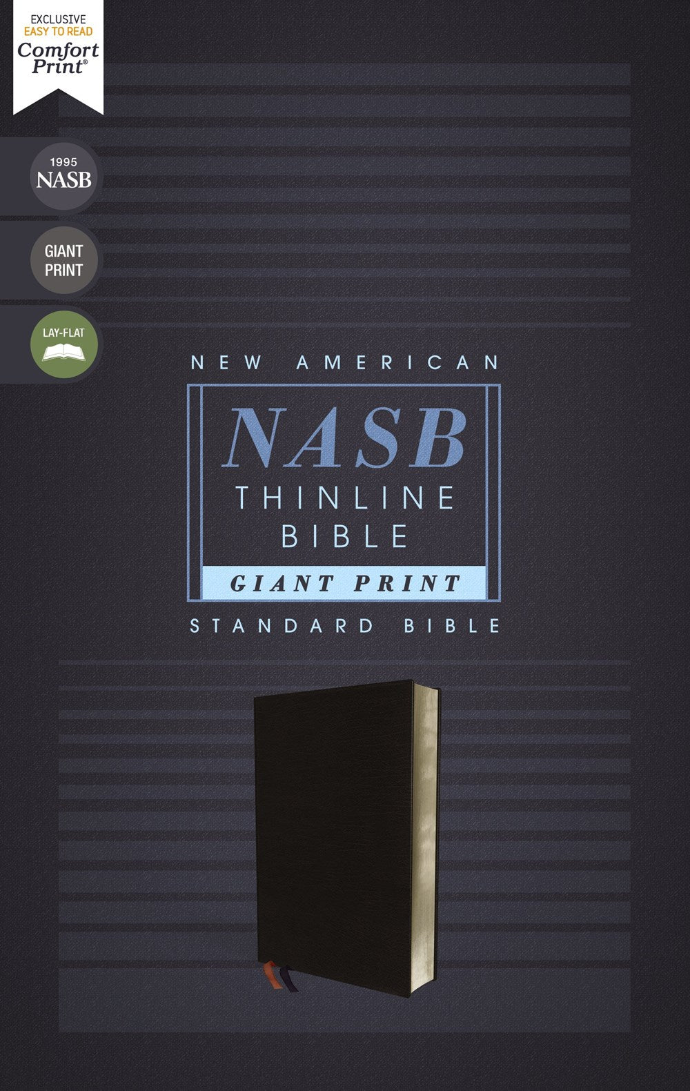NASB, Thinline Bible, Giant Print, Bonded Leather, Black, Red Letter, 1995 Text, Comfort Print