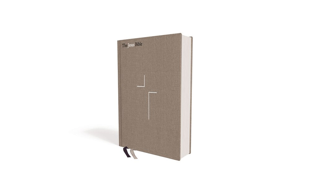 The Jesus Bible, NIV Edition, Cloth over Board, Gray Linen, Comfort Print