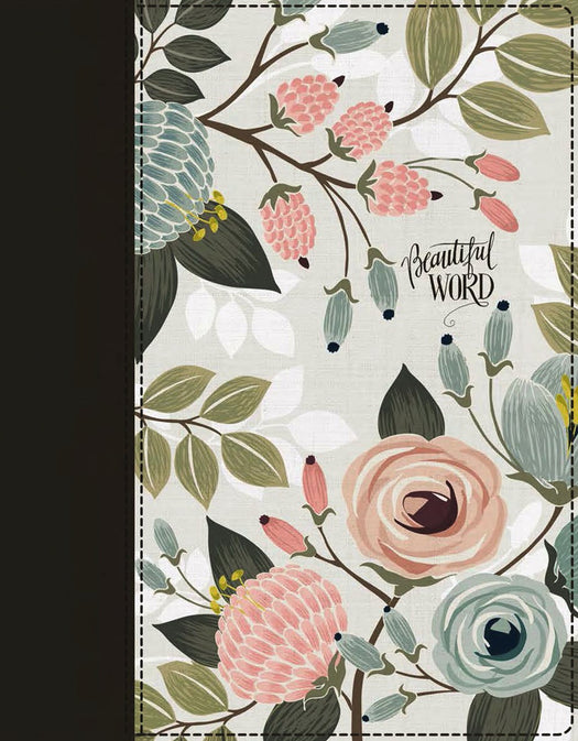 NIV, Beautiful Word Bible, Updated Edition, Journal Edition for Women, 600+ Full-Color Illustrated Verses, Peel/Stick Bible Tabs, Floral Cloth over Board, Red Letter, Comfort Print
