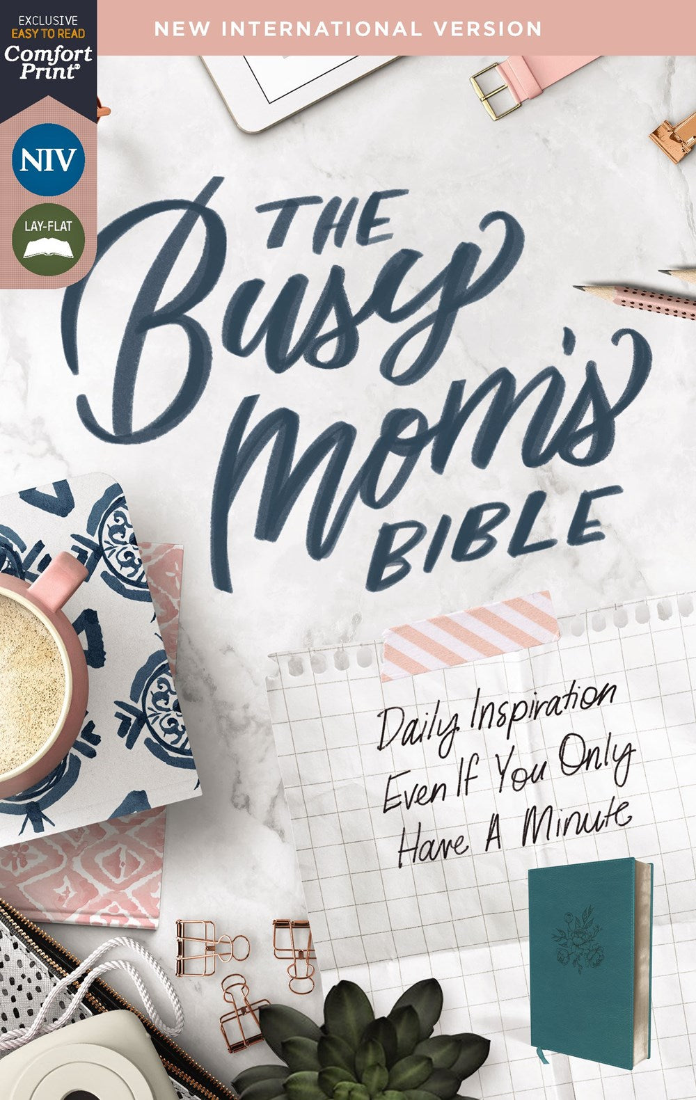NIV, The Busy Mom's Bible, Leathersoft, Teal, Red Letter, Comfort Print: Daily Inspiration Even If You Only Have One Minute