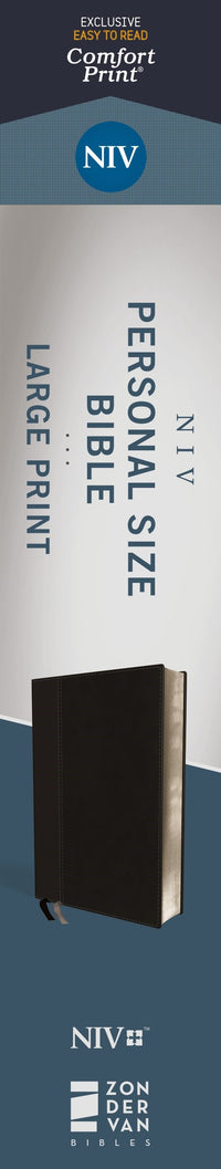 NIV, Personal Size Bible, Large Print, Leathersoft, Black, Red Letter, Comfort Print  (Large type / large print)