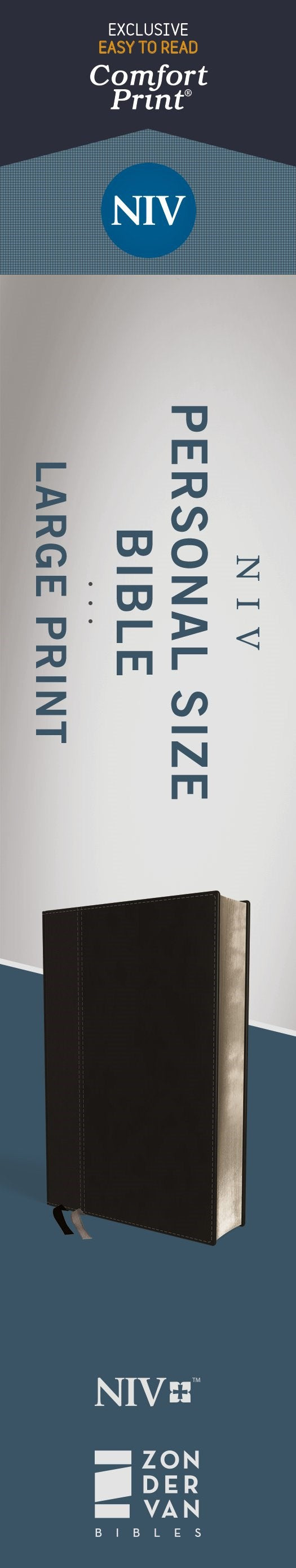 NIV, Personal Size Bible, Large Print, Leathersoft, Black, Red Letter, Comfort Print  (Large type / large print)