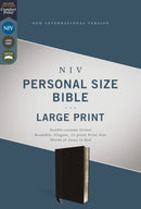 NIV, Personal Size Bible, Large Print, Leathersoft, Black, Red Letter, Comfort Print  (Large type / large print)