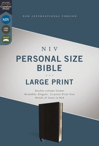 NIV, Personal Size Bible, Large Print, Leathersoft, Black, Red Letter, Comfort Print  (Large type / large print)