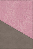 NIV, Personal Size Bible, Large Print, Leathersoft, Pink/Gray, Red Letter, Comfort Print  (Large type / large print)