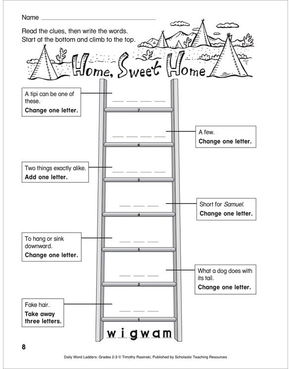 Daily Word Ladders: Grades 2–3 : 100 Reproducible Word Study Lessons That Help Kids Boost Reading, Vocabulary, Spelling & Phonics Skills—Independently!