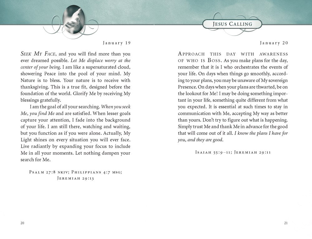 Jesus Calling, Teal Leathersoft, with Scripture References