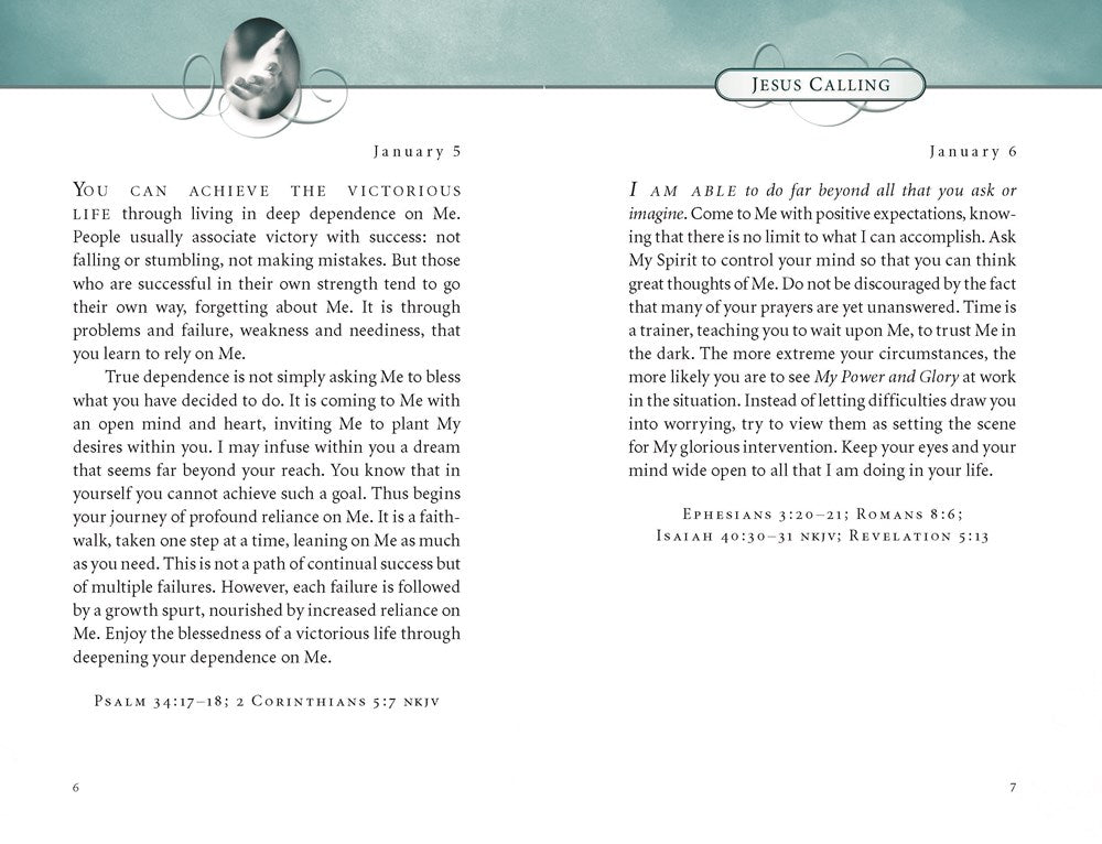 Jesus Calling, Teal Leathersoft, with Scripture References