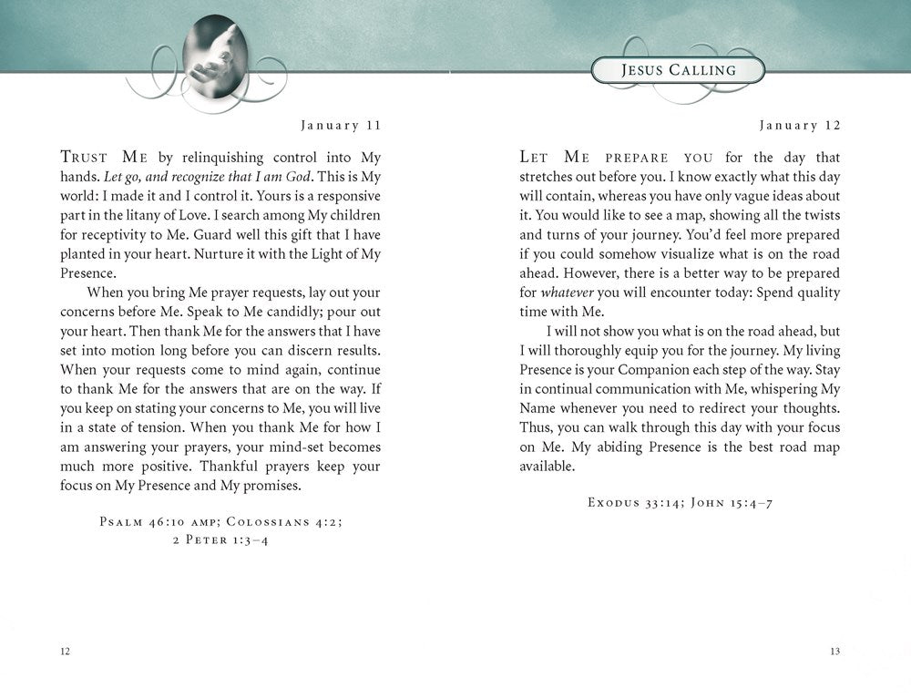 Jesus Calling, Teal Leathersoft, with Scripture References