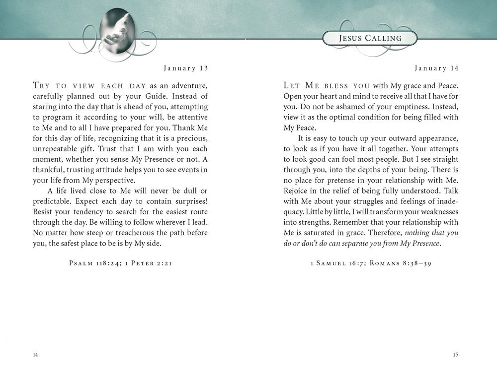 Jesus Calling, Teal Leathersoft, with Scripture References