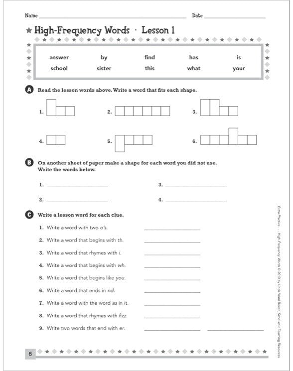 Extra Practice for Struggling Readers: High-Frequency Words : Motivating Practice Packets That Help Intermediate Students Master 240 Essential Words They Need to Know to Succeed in Reading and Writing