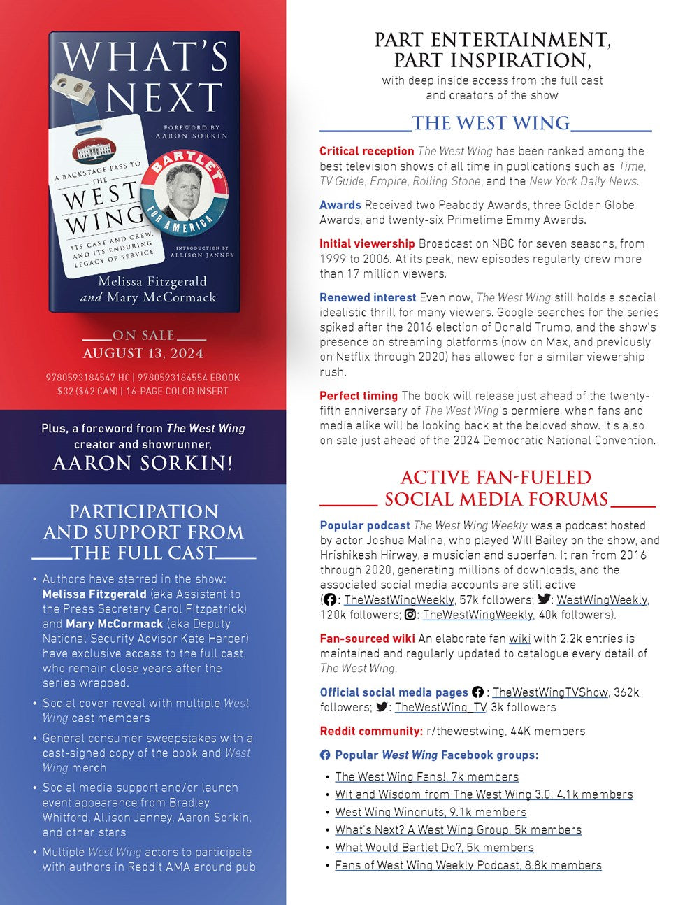 What's Next: A Backstage Pass to The West Wing, Its Cast and Crew, and Its Enduring Legacy ofService