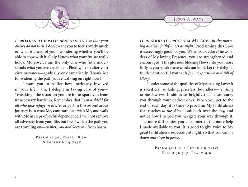 Jesus Always, Padded Hardcover, with Scripture References: Embracing Joy in His Presence (a 365-Day Devotional)