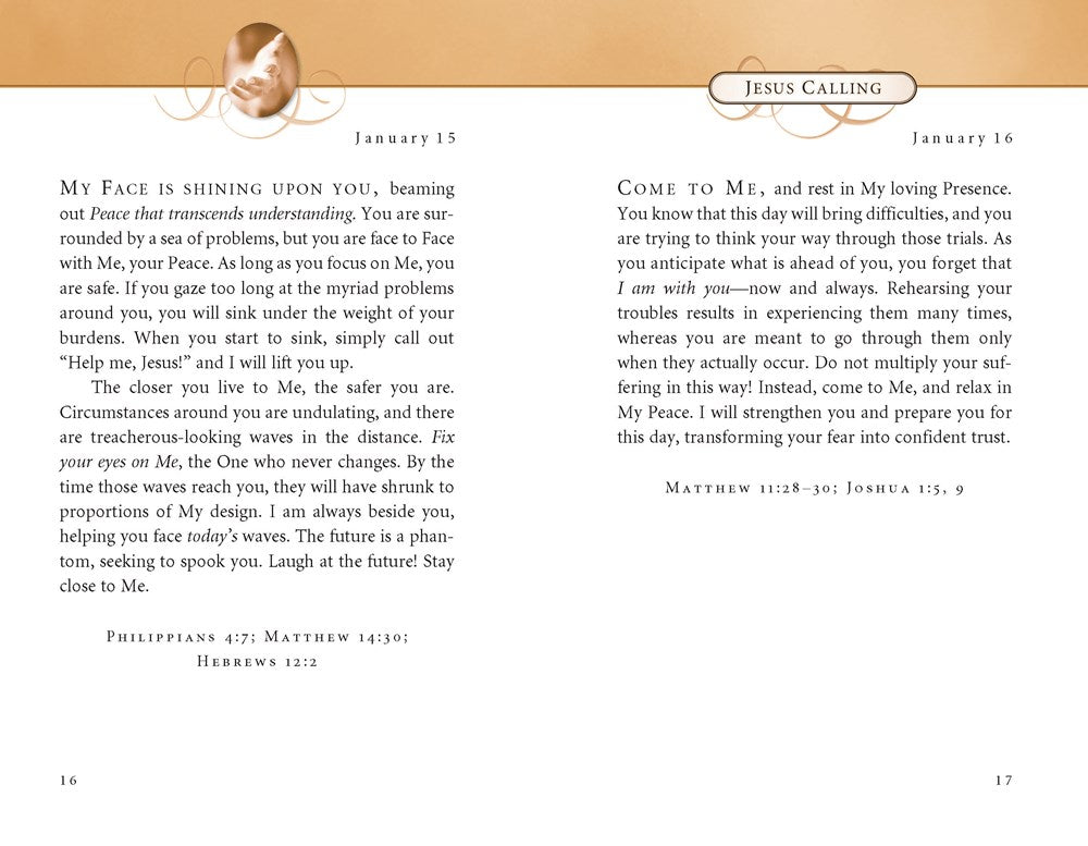 Jesus Calling, Small Brown Leathersoft, with Scripture References: Enjoying Peace in His Presence (A 365-Day Devotional)