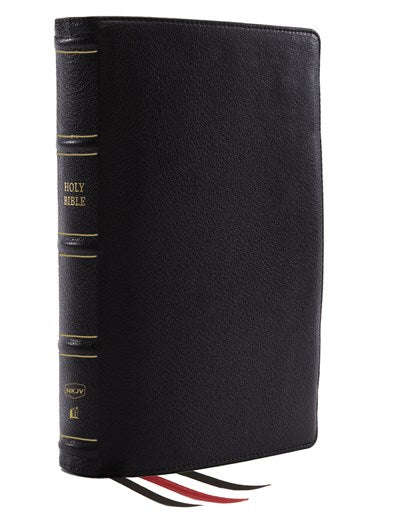 NKJV, Reference Bible, Classic Verse-by-Verse, Center-Column, Genuine Leather, Black, Red Letter, Comfort Print: Holy Bible, New King James Version