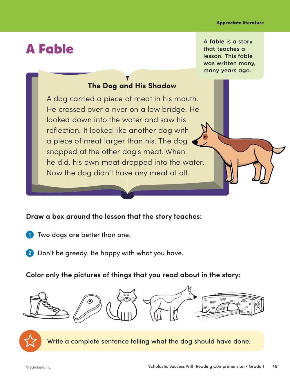 Scholastic Success with Reading Comprehension Grade 1 Workbook