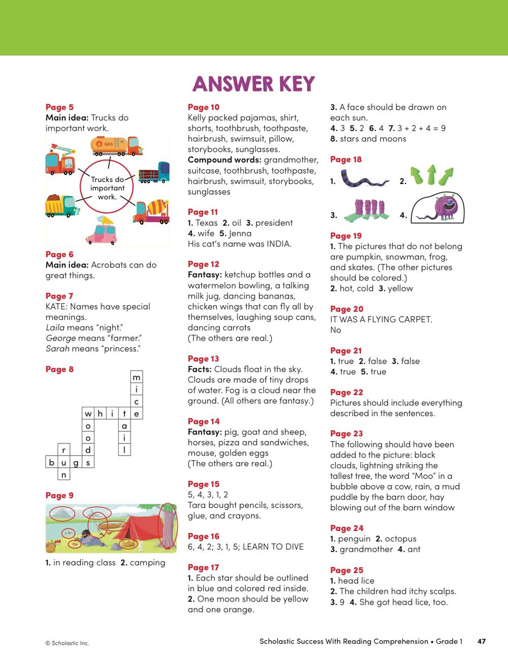 Scholastic Success with Reading Comprehension Grade 1 Workbook