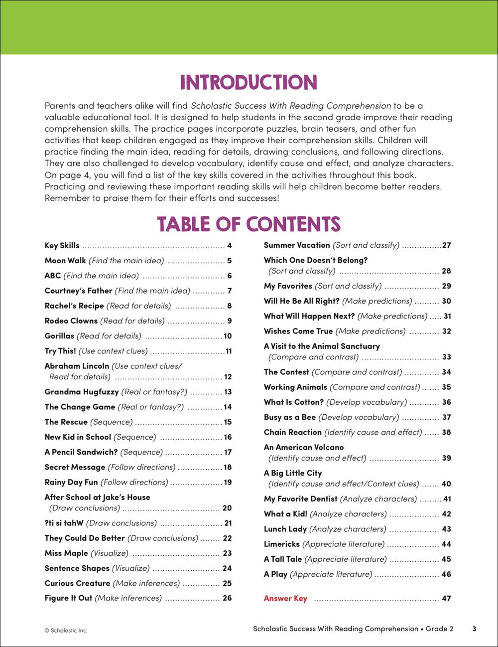 Scholastic Success with Reading Comprehension Grade 2 Workbook