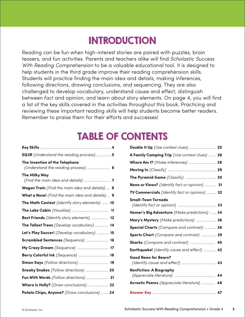 Scholastic Success with Reading Comprehension Grade 3 Workbook