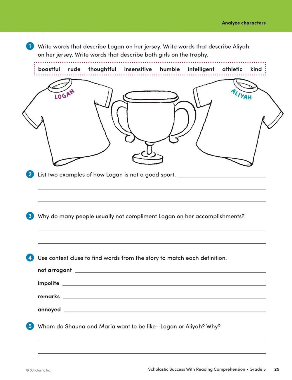 Scholastic Success with Reading Comprehension Grade 5 Workbook