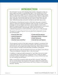 Scholastic Success with Reading Tests Grade 3 Workbook