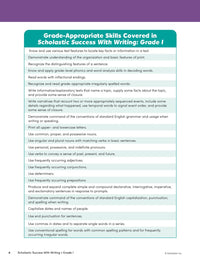 Scholastic Success with Writing Grade 1 Workbook