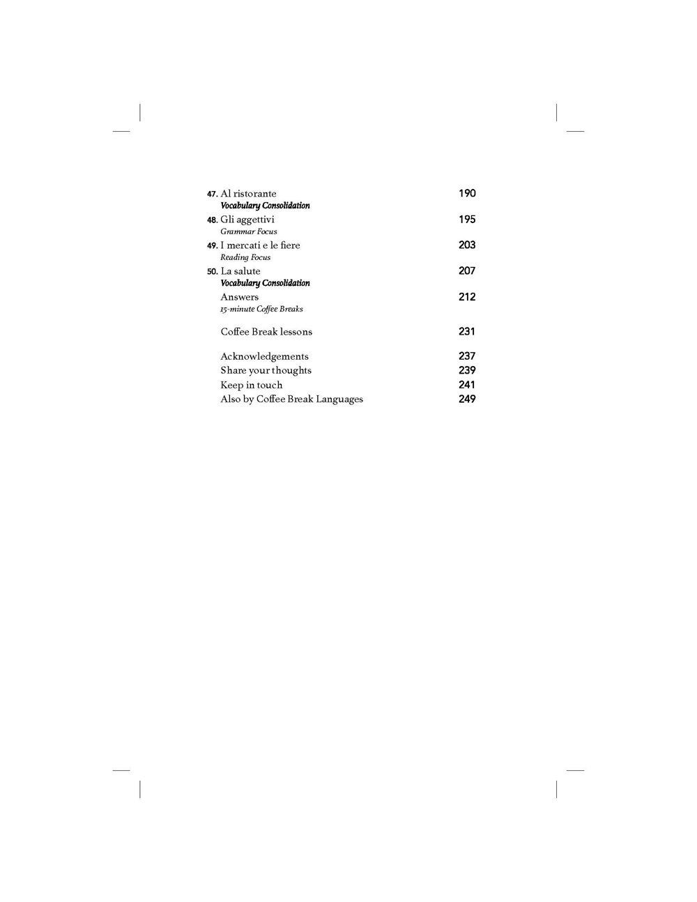 50 Italian Coffee Breaks