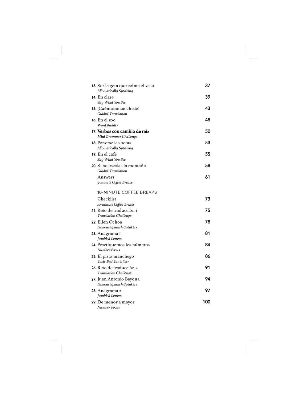 50 Spanish Coffee Breaks