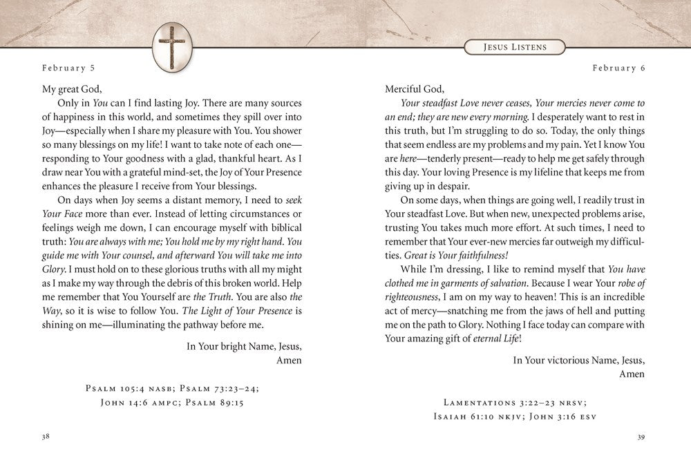 Jesus Listens: Daily Devotional Prayers of Peace, Joy, and Hope (the New 365-Day Prayer Book)