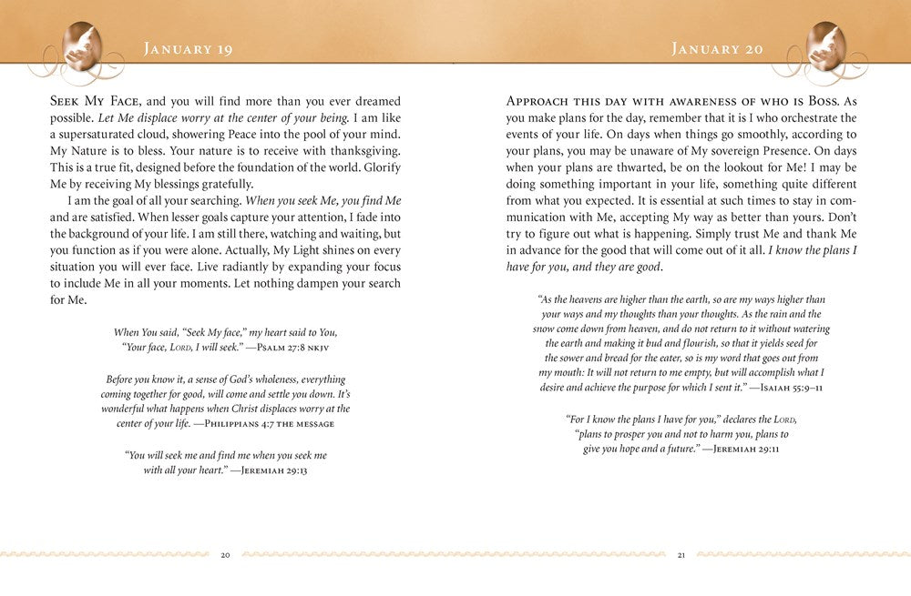 Jesus Calling, Large Text Brown Leathersoft, with Full Scriptures