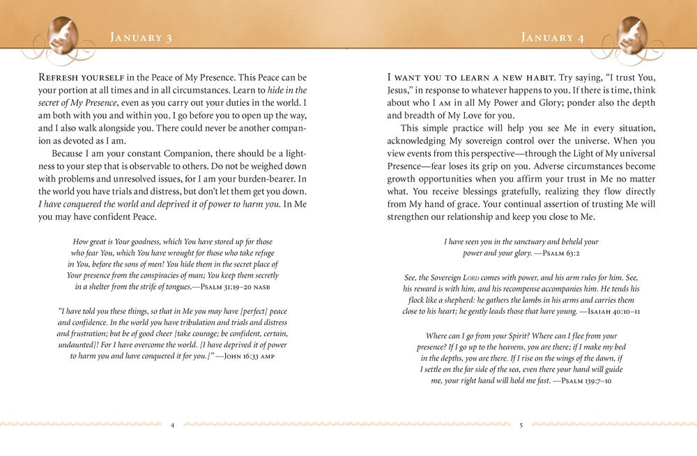 Jesus Calling, Large Text Brown Leathersoft, with Full Scriptures: Enjoying Peace in His Presence (A 365-Day Devotional) (Large type / large print)