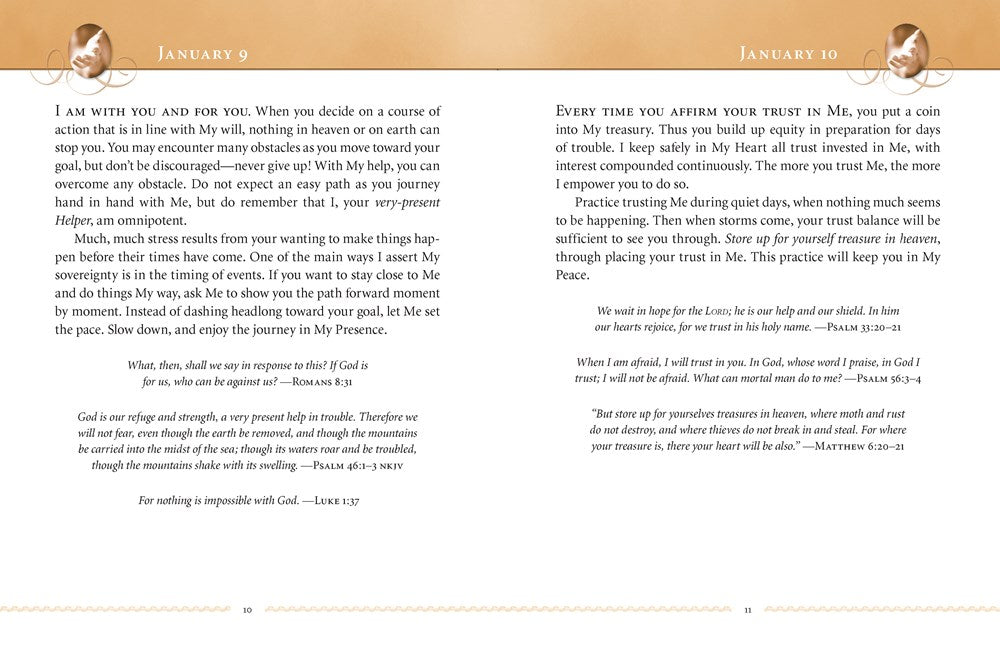 Jesus Calling, Large Text Brown Leathersoft, with Full Scriptures: Enjoying Peace in His Presence (A 365-Day Devotional) (Large type / large print)