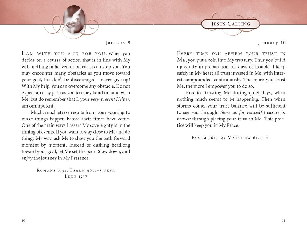 Jesus Calling, Pink Leathersoft, with Scripture References