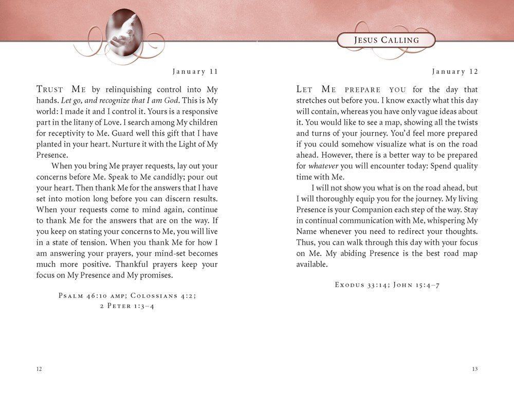 Jesus Calling, Pink Leathersoft, with Scripture References