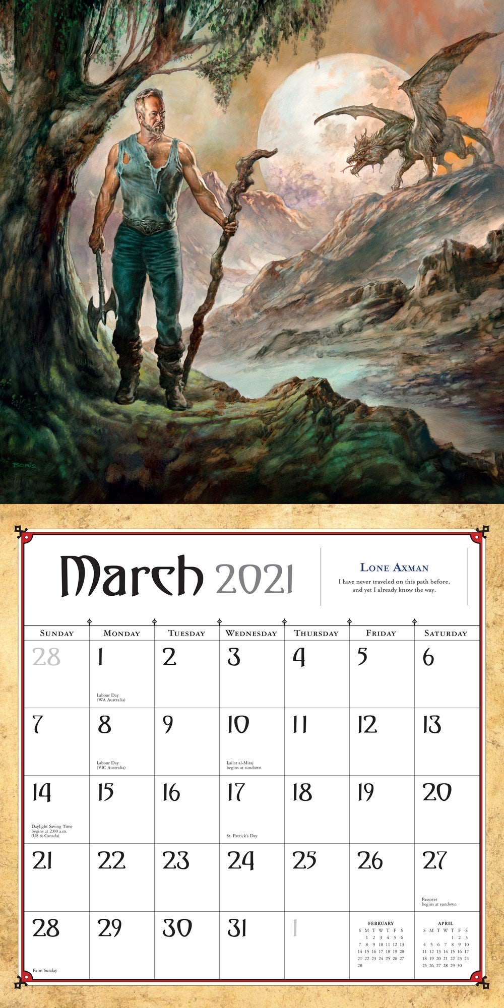 Boris Vallejo and Julie Bell's Fantasy Wall Calendar 2021