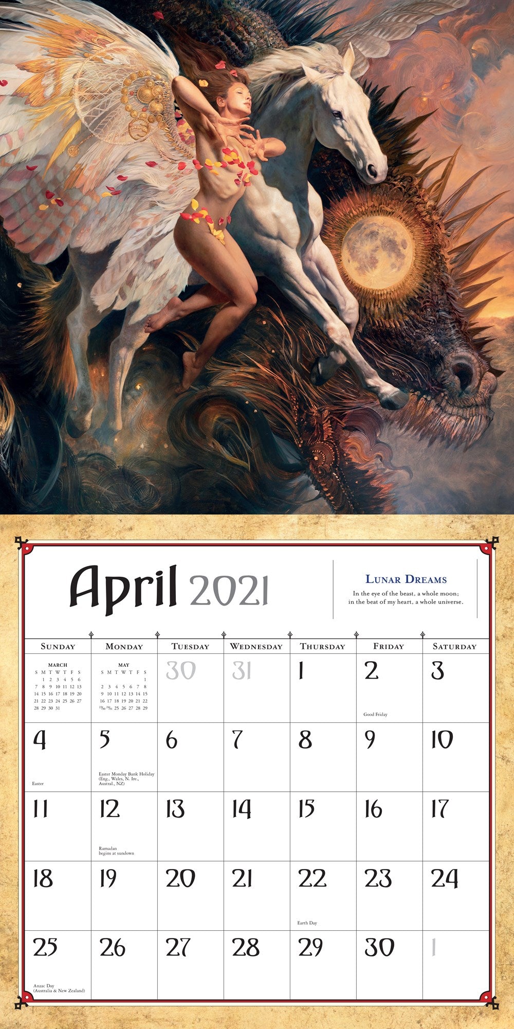 Boris Vallejo and Julie Bell's Fantasy Wall Calendar 2021