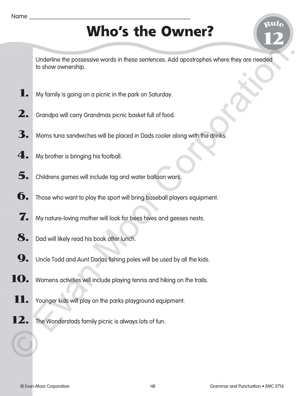 Grammar & Punctuation, Grade 6 Teacher Resource