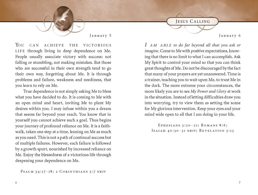 Jesus Calling, Padded Hardcover, with Scripture References: Enjoying Peace in His Presence (A 365-Day Devotional)