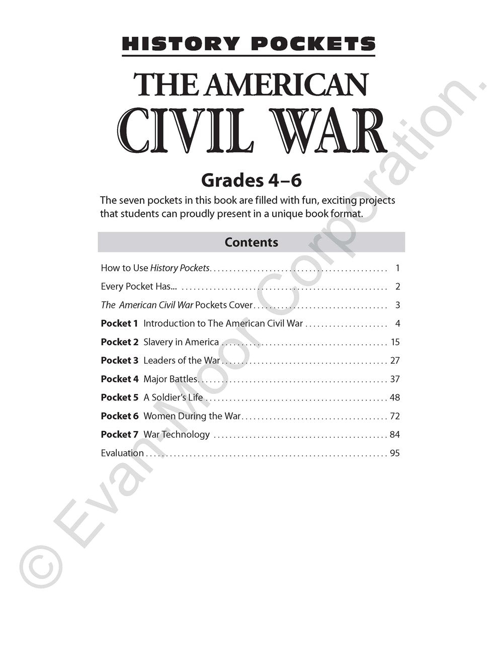 History Pockets: The American Civil War, Grade 4 - 6 Teacher Resource