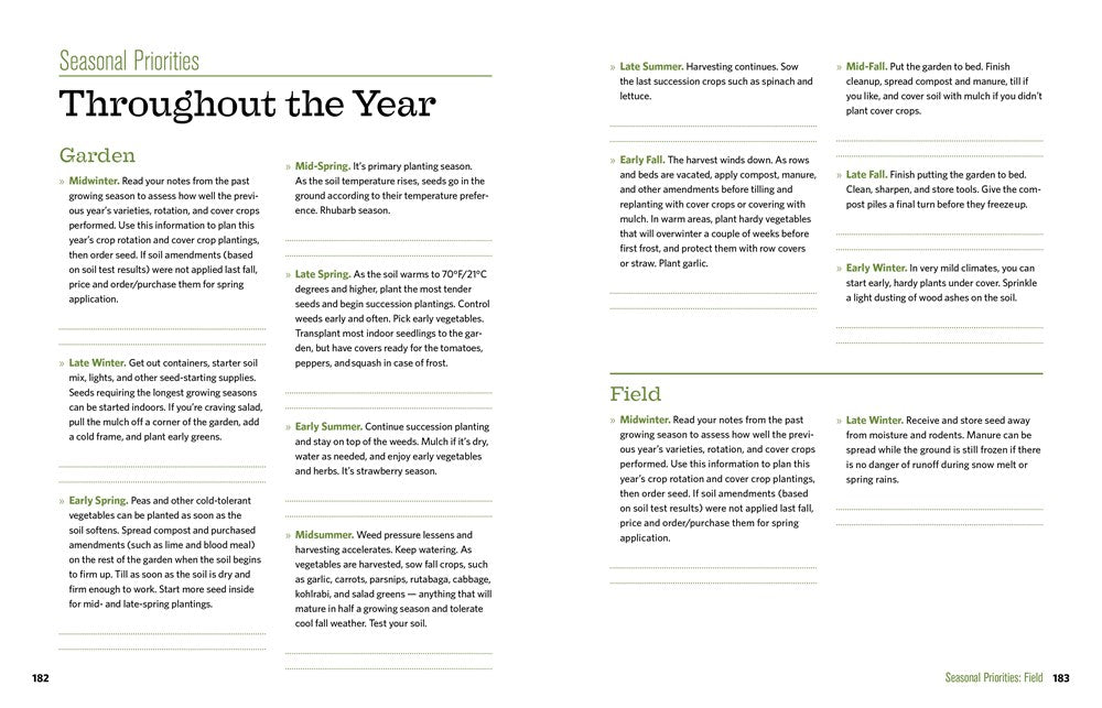 The Backyard Homestead Seasonal Planner: What to Do & When to Do It in the Garden, Orchard, Barn, Pasture & Equipment Shed