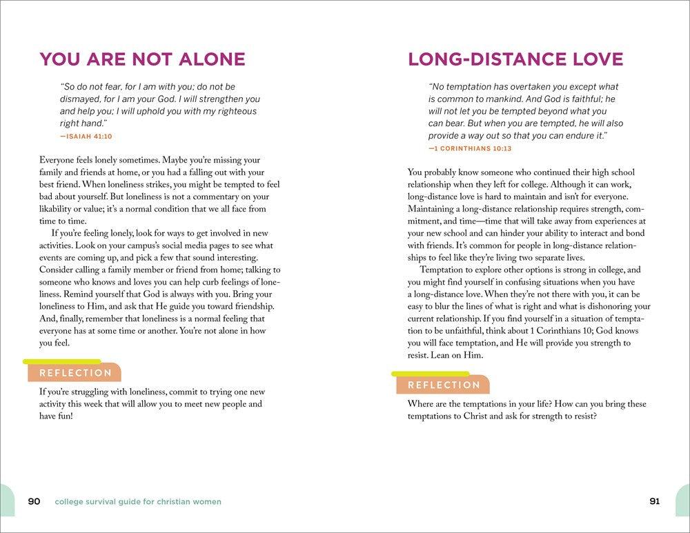 The College Survival Guide for Christian Women: 5-Minute Devotions for Strength, Reflection, and Calm