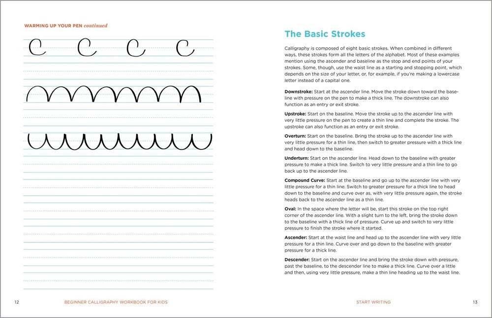 Beginner Calligraphy Workbook for Kids: Easy, Step-by-Step Practice for Ages 8-12