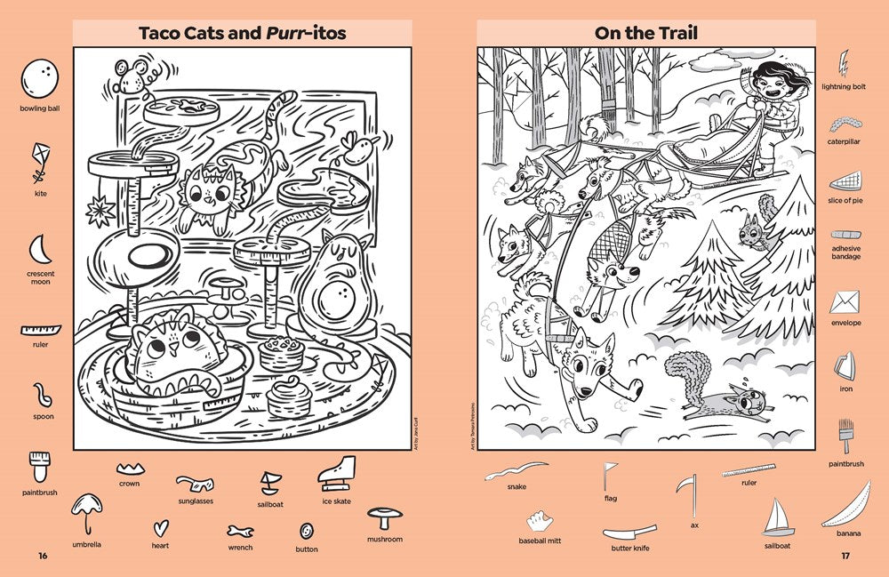 Cute Cat and Dog Puzzles: 144-Page Activity Book for Kids with Over 1,800 Objects to Find, Search-and-Find Puzzles Featuring Cute Kittens and Puppies (Highlights Hidden Pictures)