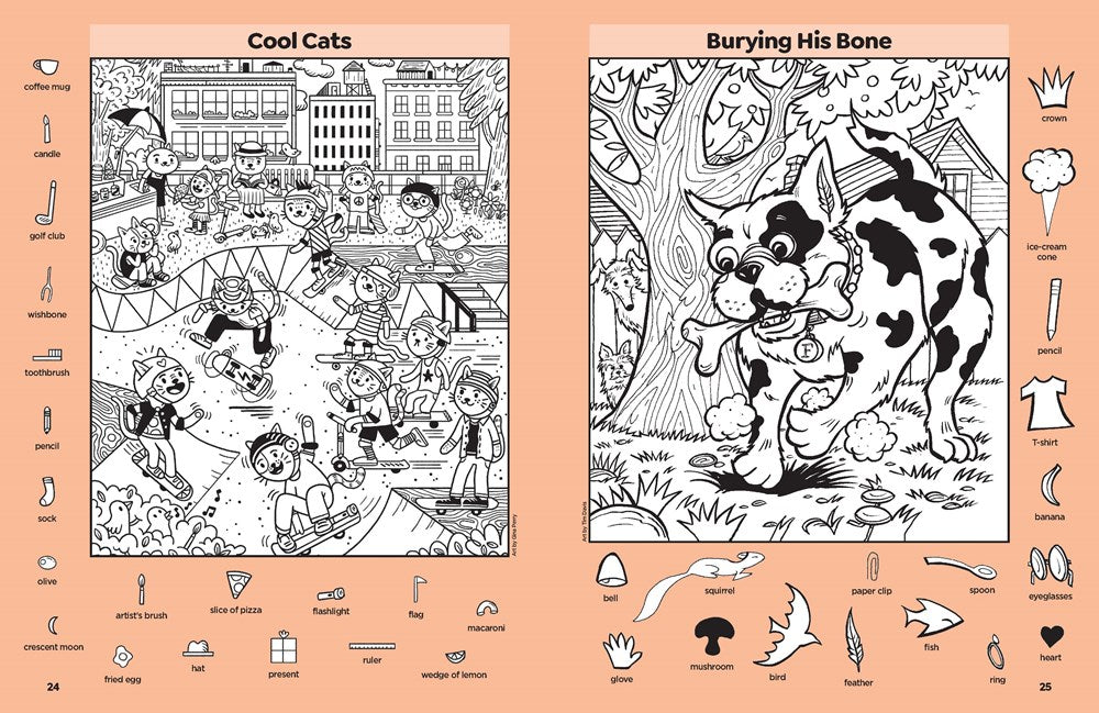Cute Cat and Dog Puzzles: 144-Page Activity Book for Kids with Over 1,800 Objects to Find, Search-and-Find Puzzles Featuring Cute Kittens and Puppies (Highlights Hidden Pictures)