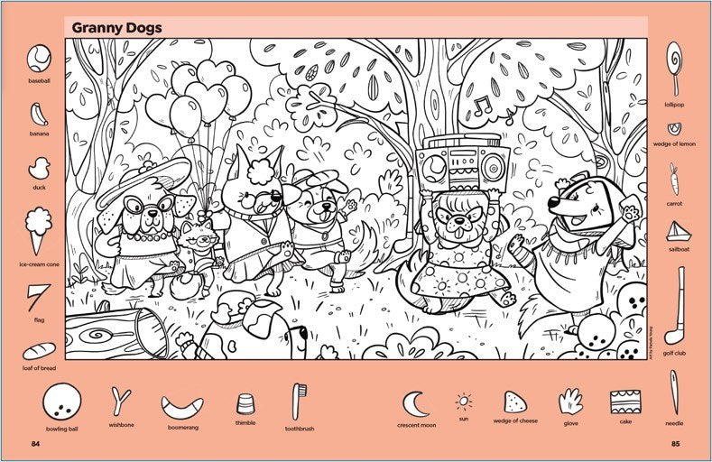 Cute Cat and Dog Puzzles: 144-Page Activity Book for Kids with Over 1,800 Objects to Find, Search-and-Find Puzzles Featuring Cute Kittens and Puppies (Highlights Hidden Pictures)