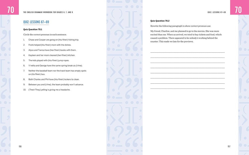 The English Grammar Workbook for Grades 6, 7, and 8: 125+ Simple Exercises to Improve Grammar, Punctuation, and Word Usage