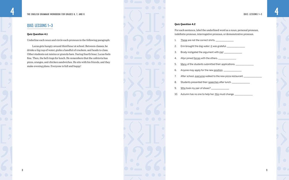 The English Grammar Workbook for Grades 6, 7, and 8: 125+ Simple Exercises to Improve Grammar, Punctuation, and Word Usage